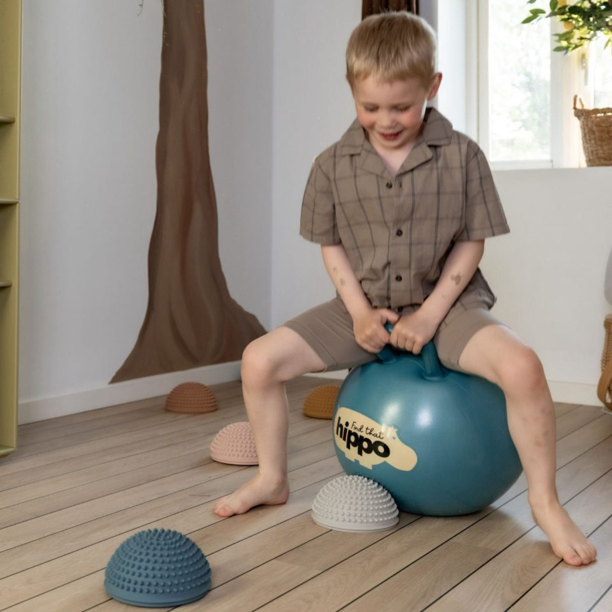 Find that Hippo Hoppebold - Färg Mørk Cyan, Str. 45 Cm