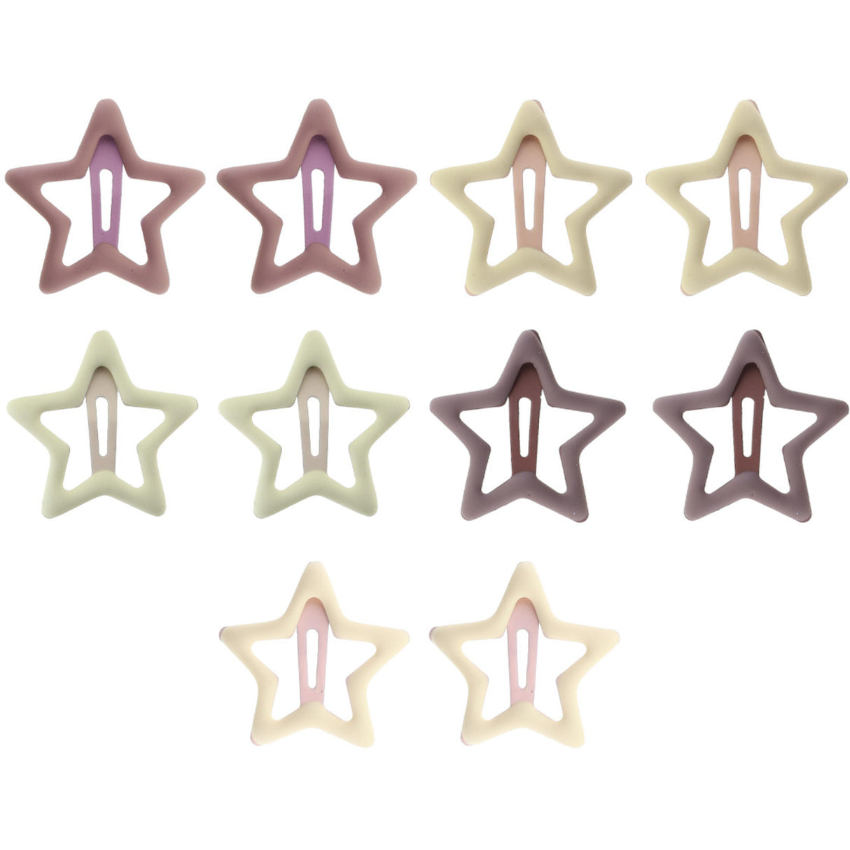 Bow's by Stær Brown Snap Hårklämma - Star (10-pack)
