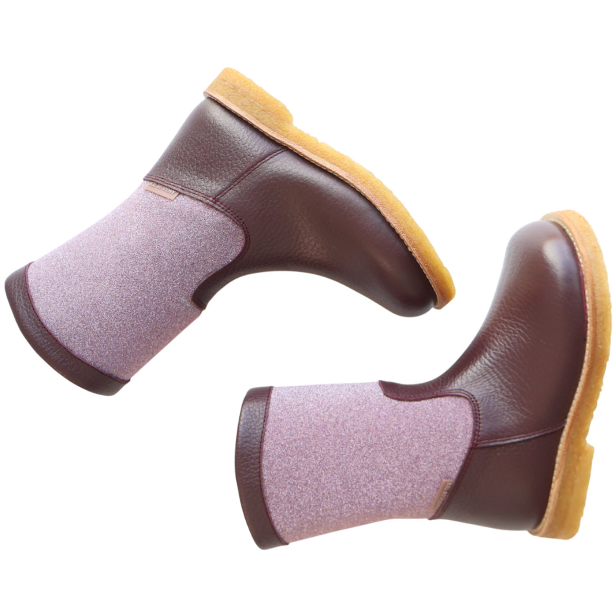 Angulus Aubergine/Aubergine Glitter TEX Glitter Känga med Glitter och Dragkedja