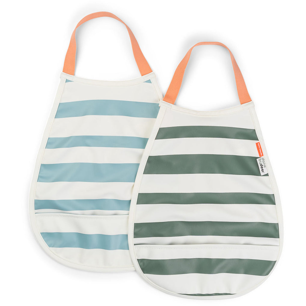 DonebyDeer Blue/Green Pull-Over Haklapp 2-Pack Stripes