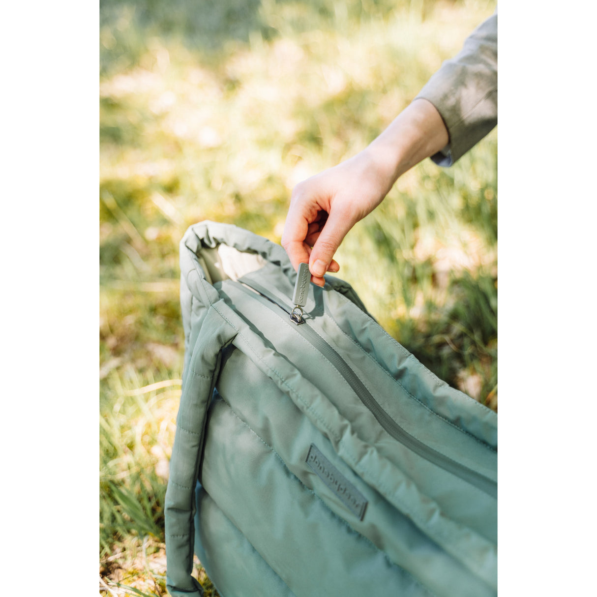 DonebyDeer Green Quiltad Pusle Tote Bag