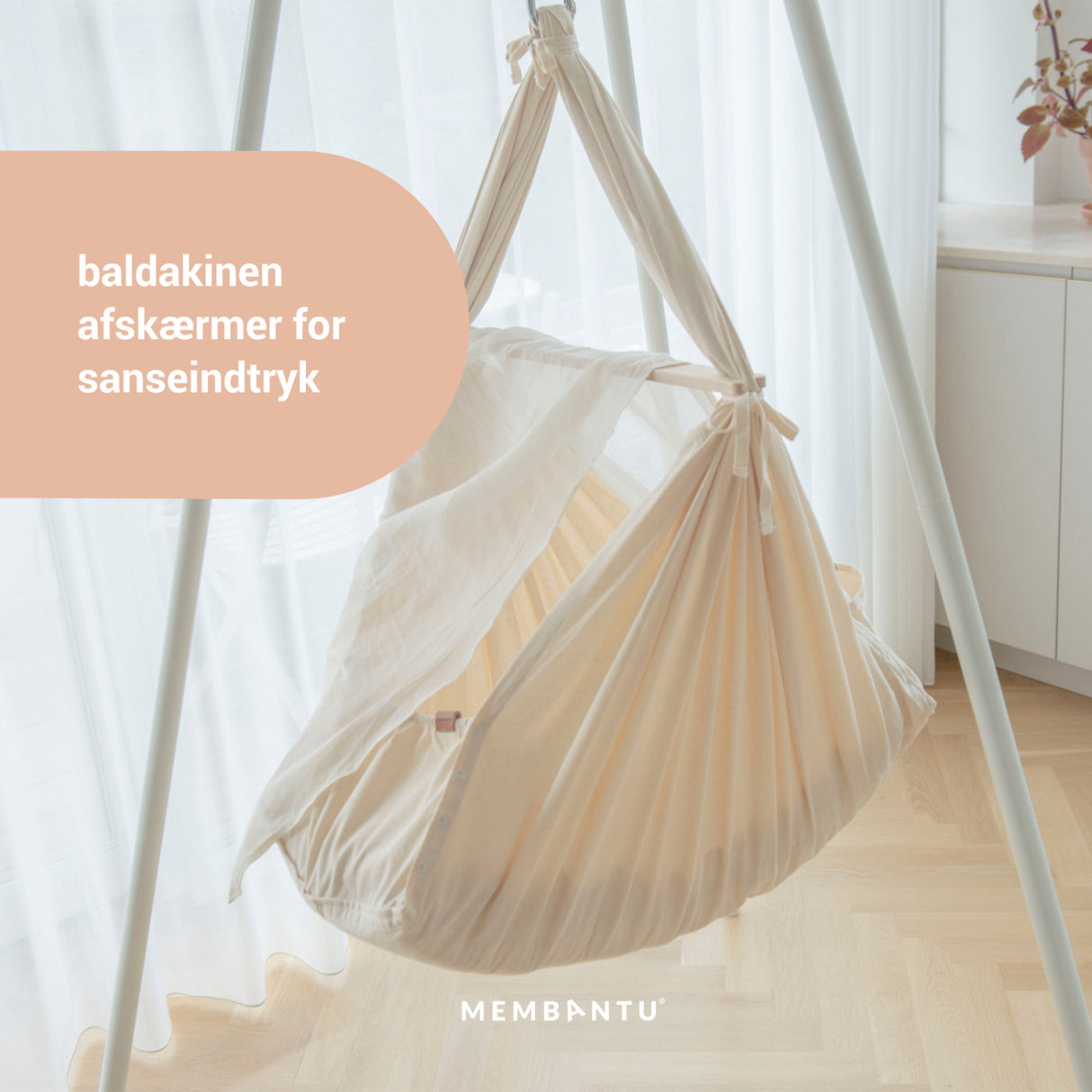 MEMBANTU Grey Organic Baby Hammock Premium
