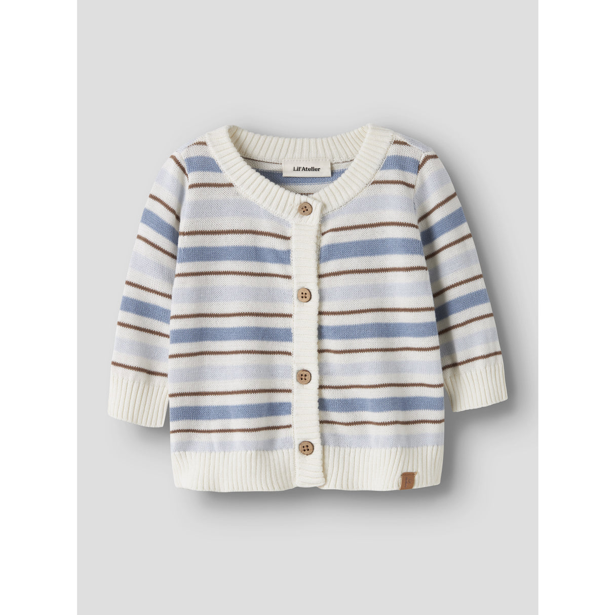 Lil'Atelier Coconut Milk Dusty Blue Nbmhito Ls Stickad Card Lil