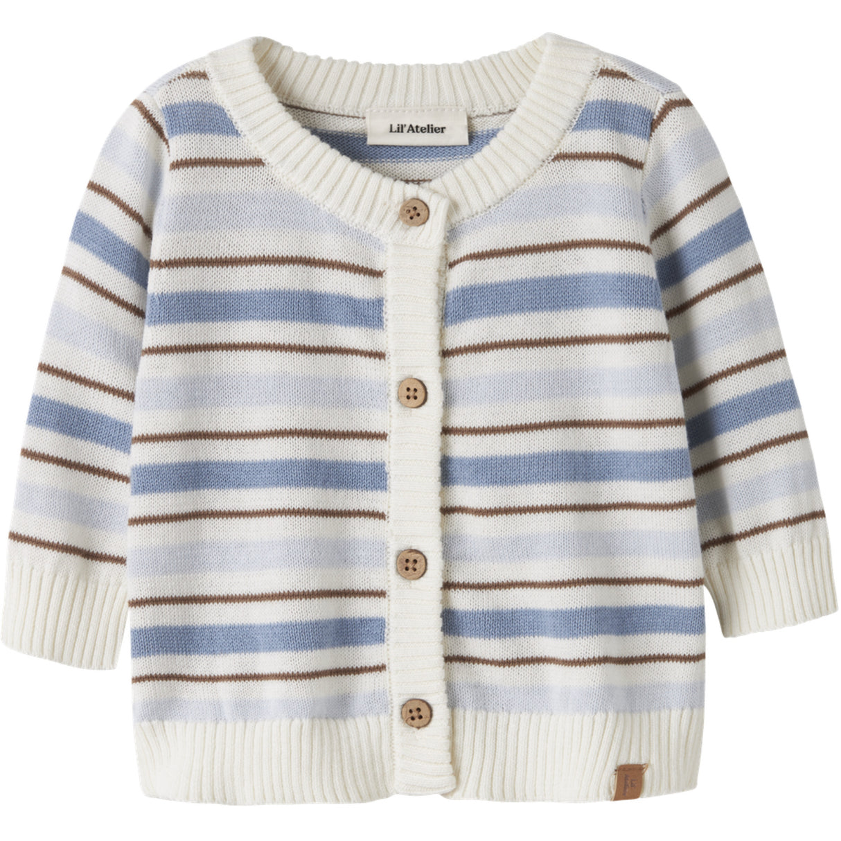 Lil'Atelier Coconut Milk Dusty Blue Nbmhito Ls Stickad Card Lil