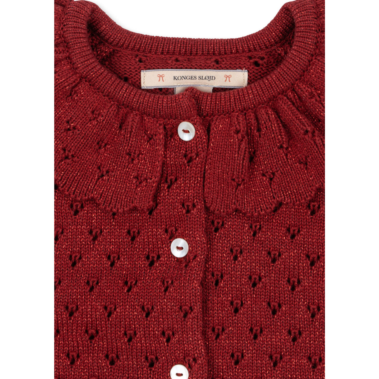 Konges Sløjd Red Dahlia Holiday Stickad Cardigan