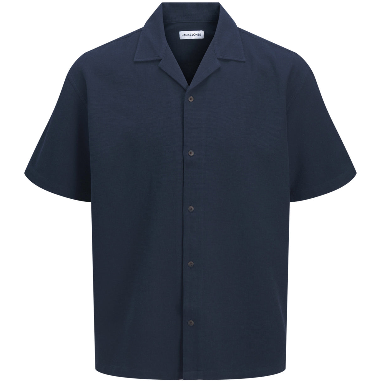 Jack & Jones Junior Navy Blazer Jjglobal Waffle Resort Skjorta Ss Mp Jnr