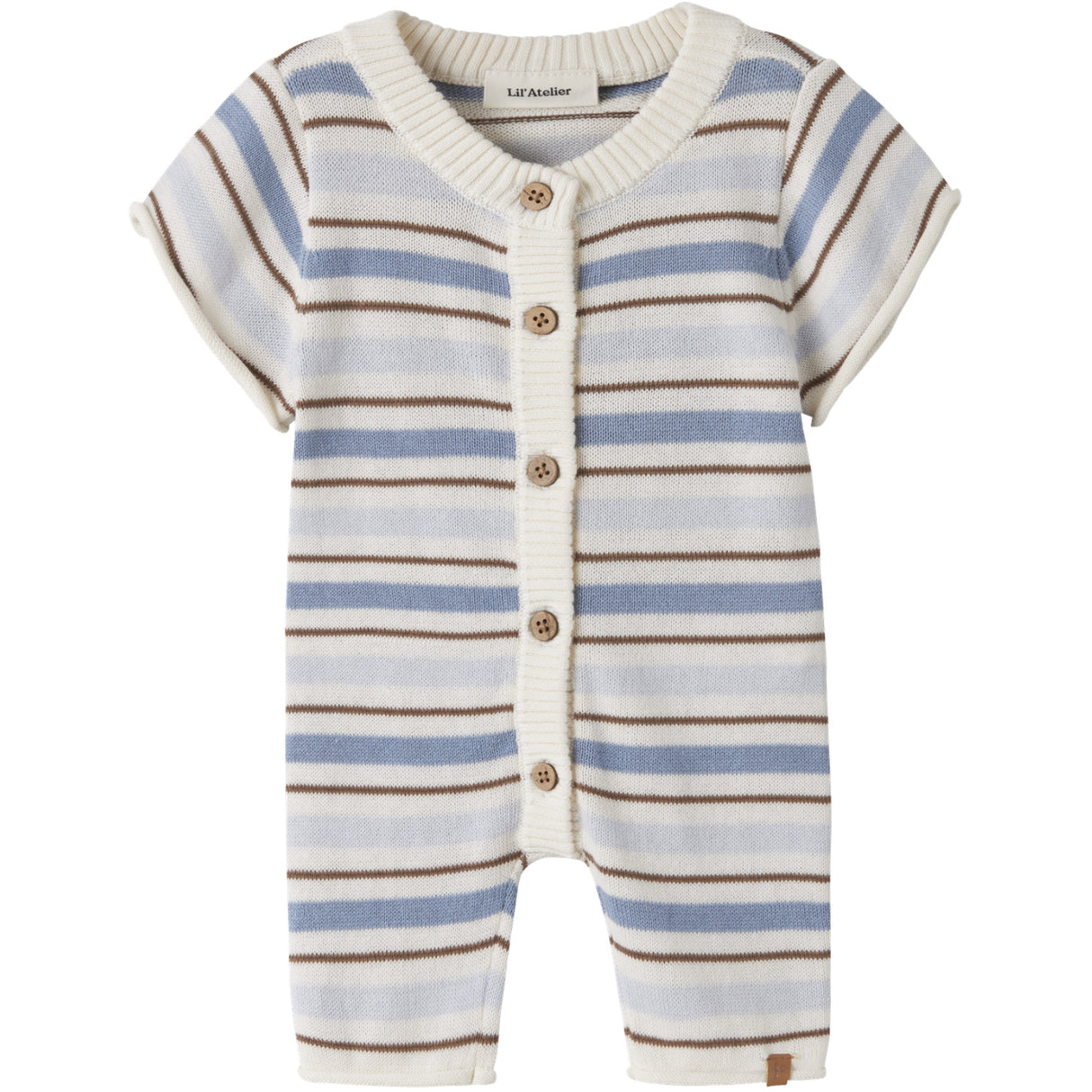 Lil'Atelier Coconut Milk Dusty Blue Nbmhito Ss Stickad Dräkt Lil