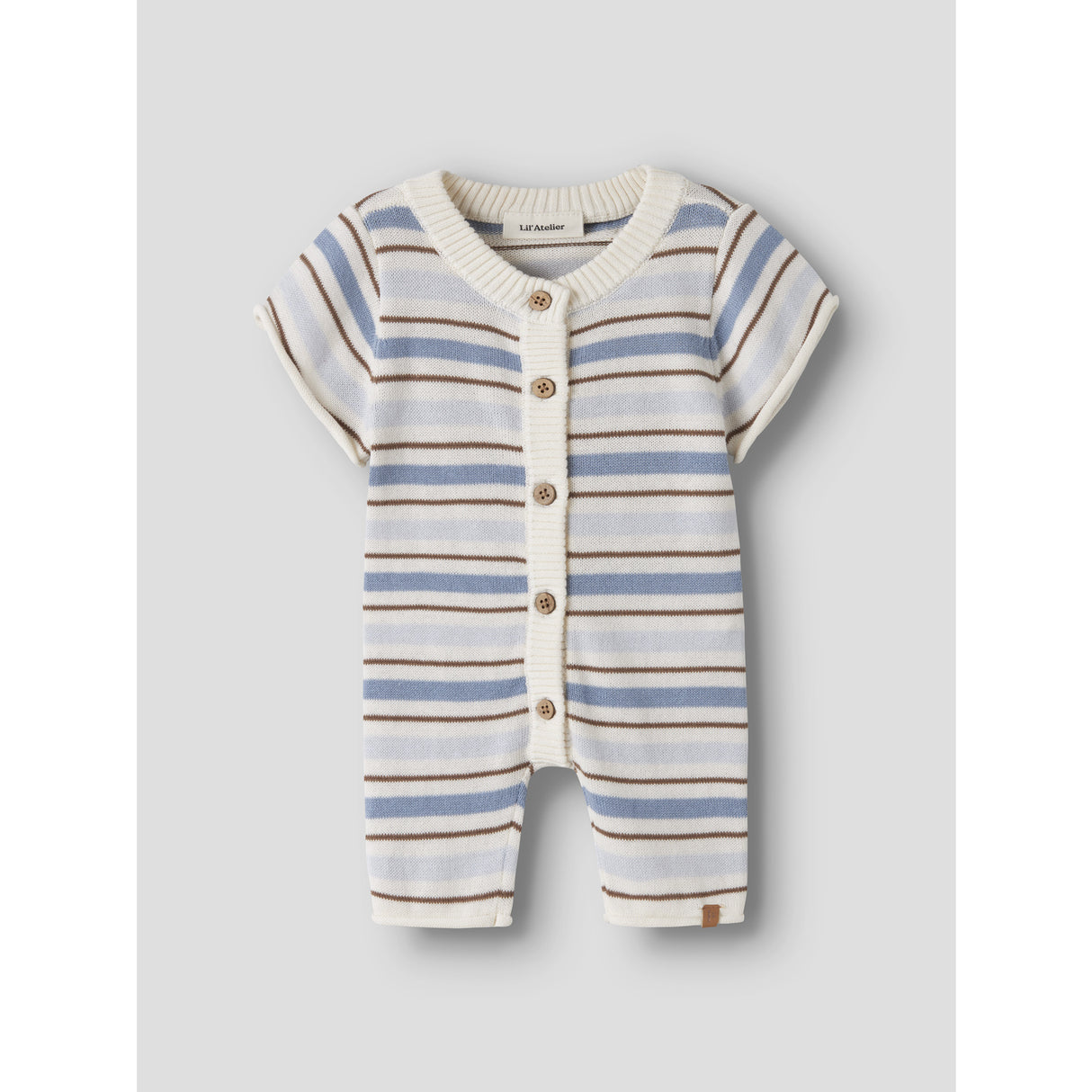 Lil'Atelier Coconut Milk Dusty Blue Nbmhito Ss Stickad Dräkt Lil