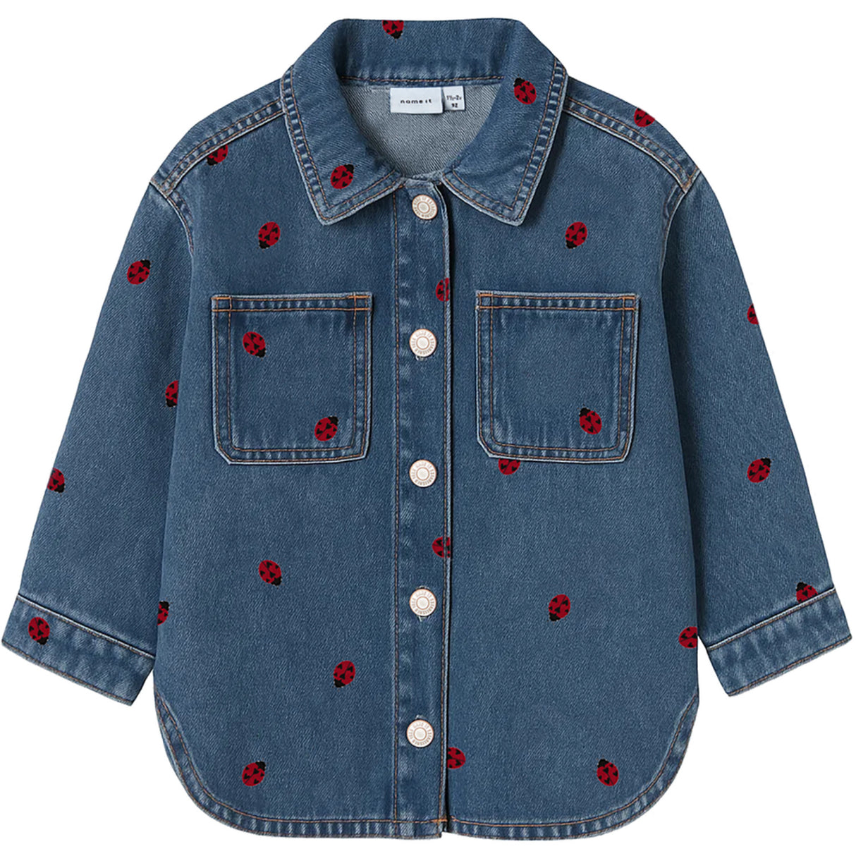 Name It Medium Blue Denim Lady Bug Nmfnina Emb Denim Jacka 3285-Za D