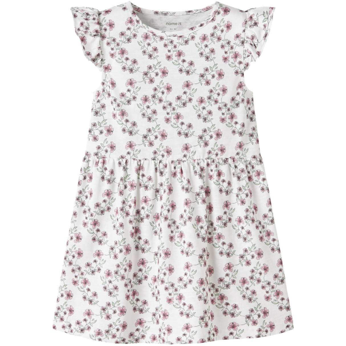 Name It Bright White Nmfhailedo Keps Sl Klänning