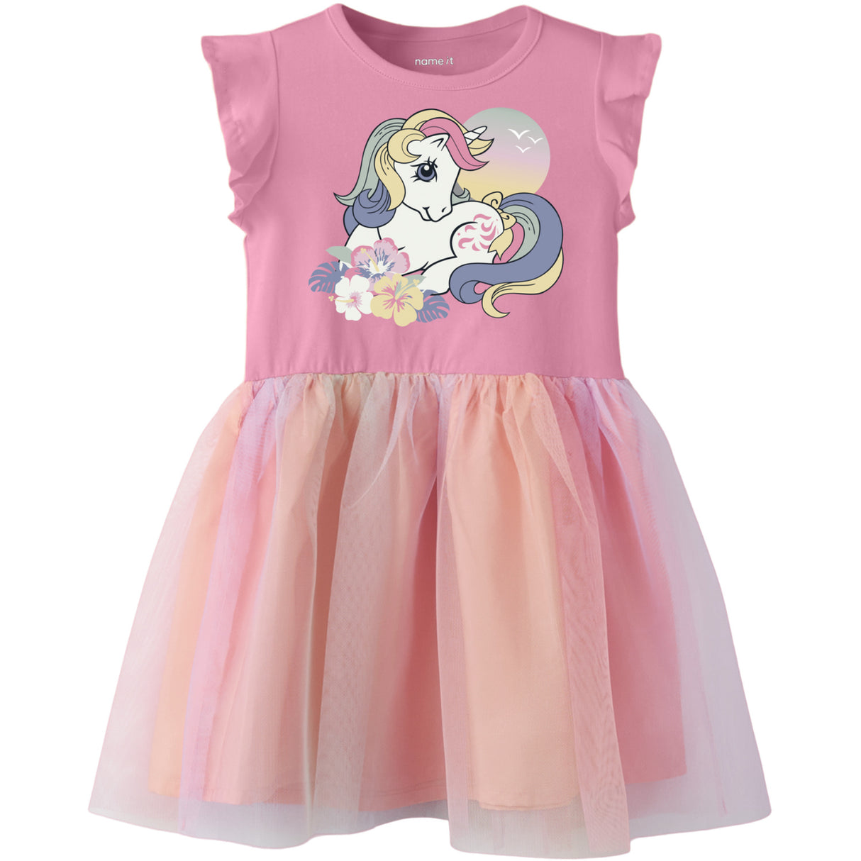 Name It Pink Drink Nmfadaja Mlp Ss Tyll Klänning Cplg