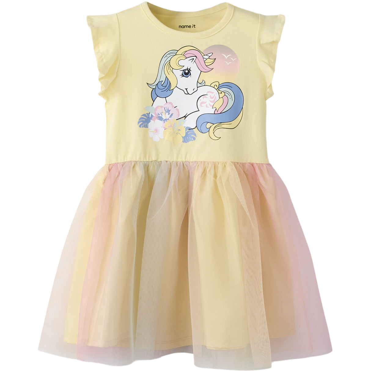 Name It Double Cream Nmfadaja Mlp Ss Tyll Klänning Cplg