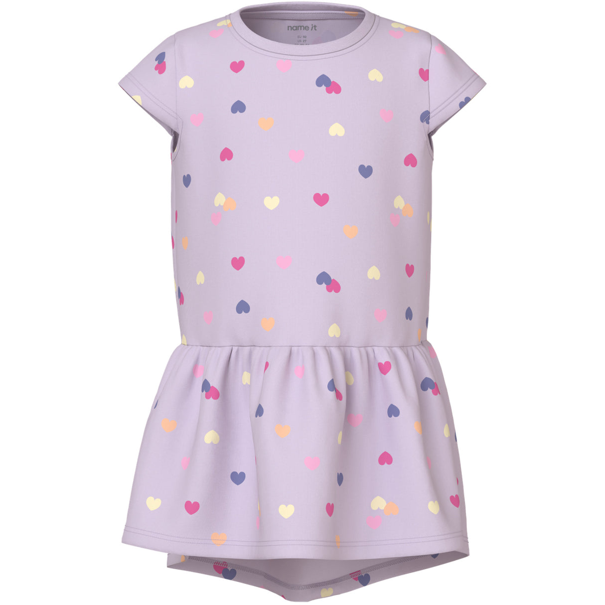 Name It Lavender Fog Colorful Hearts Nmfvigga Capsl Klänning F1 Noos