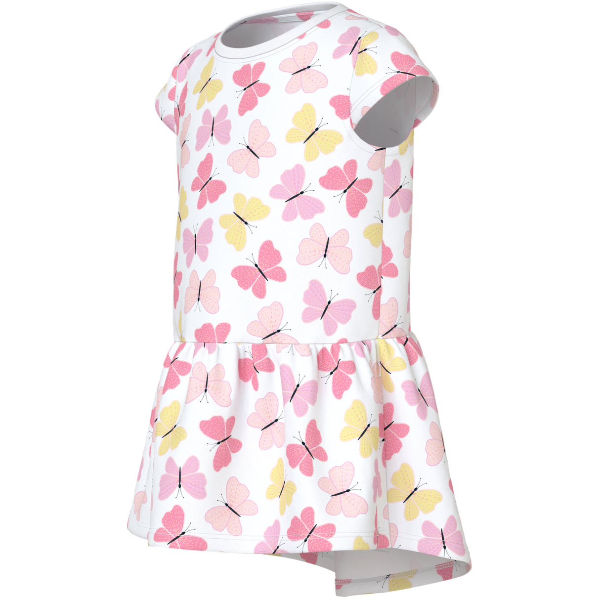 Name It Bright White Pink Butterfly Nmfvigga Capsl Klänning F1 Noos