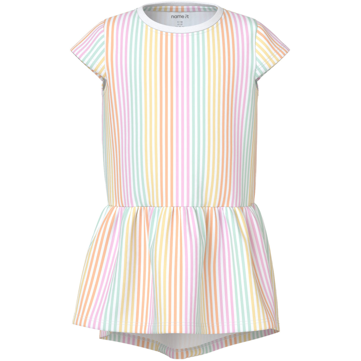 Name It Bright White Cool Stripe Nmfvigga Capsl Klänning F1 Noos