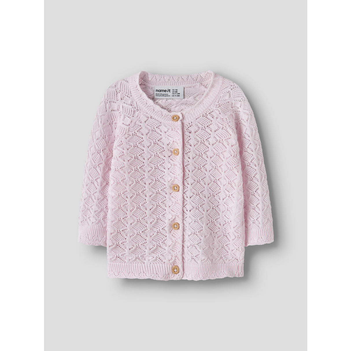 Name It Cradle Pink Nbfjenny Ls Stickad Card