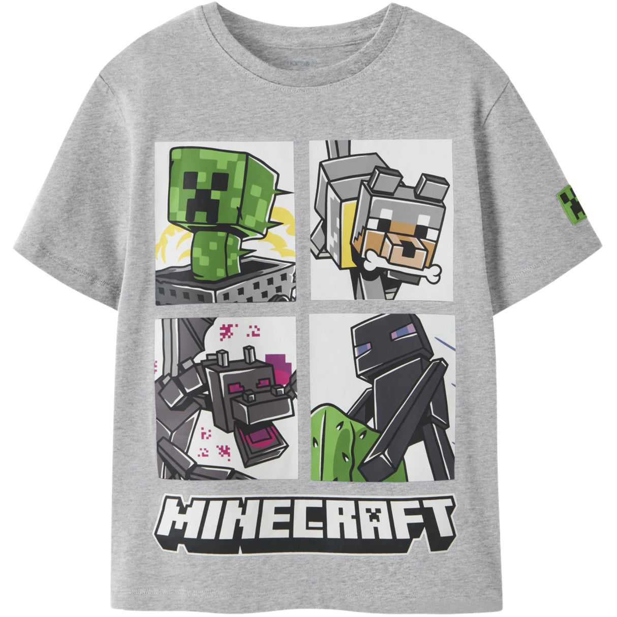 Name It Grey Melange Nkmmykin Minecraft Ss Nreg Topp Box Bfu