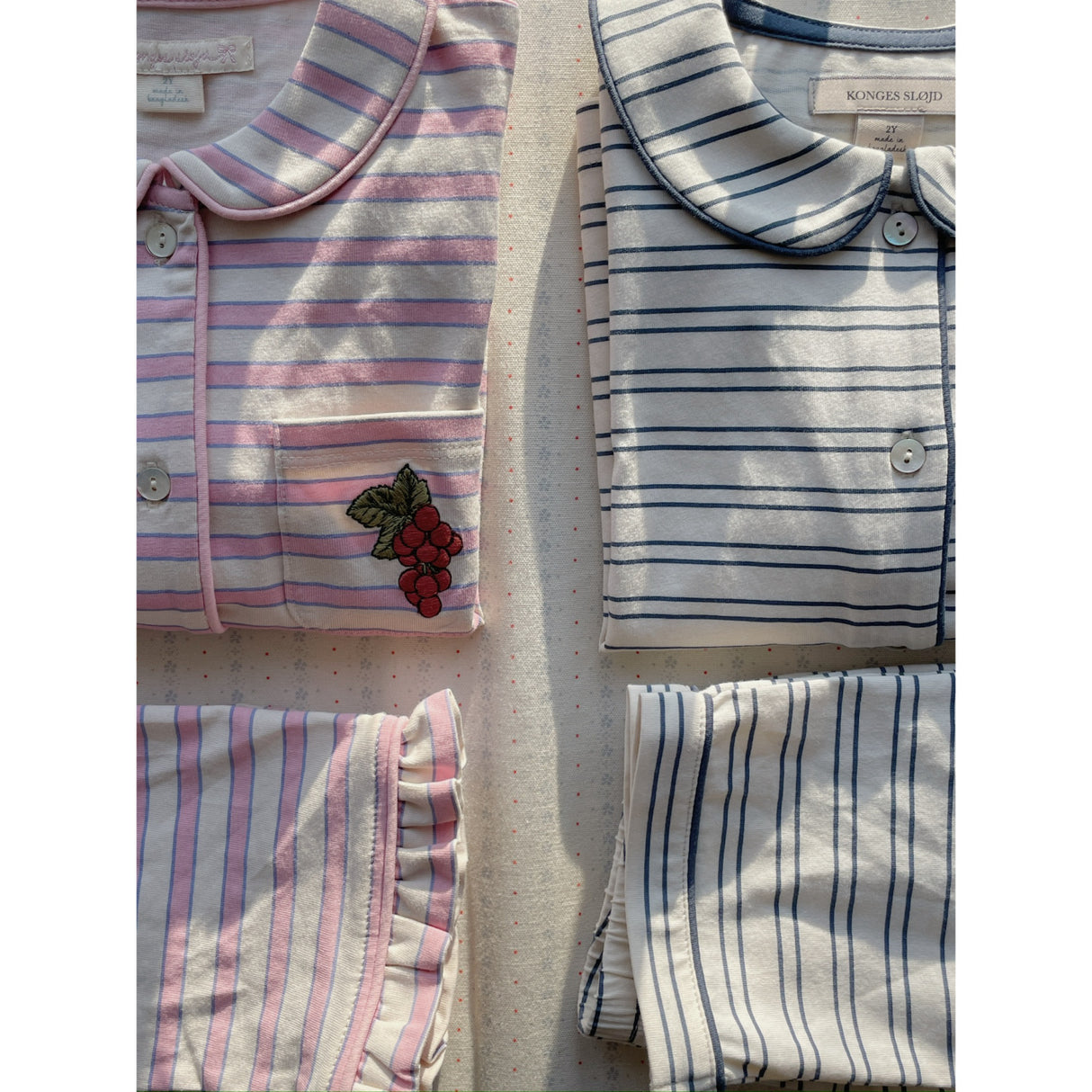 Konges Sløjd Indigo Butter Stripe Pio Sett Gots