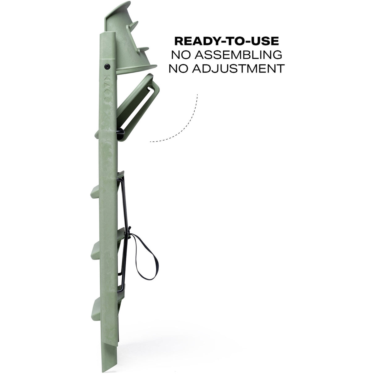 KAOS Mineral Green Klapp High Stol Recycled Med KLAPP® Safety Rail & Tray Bundle