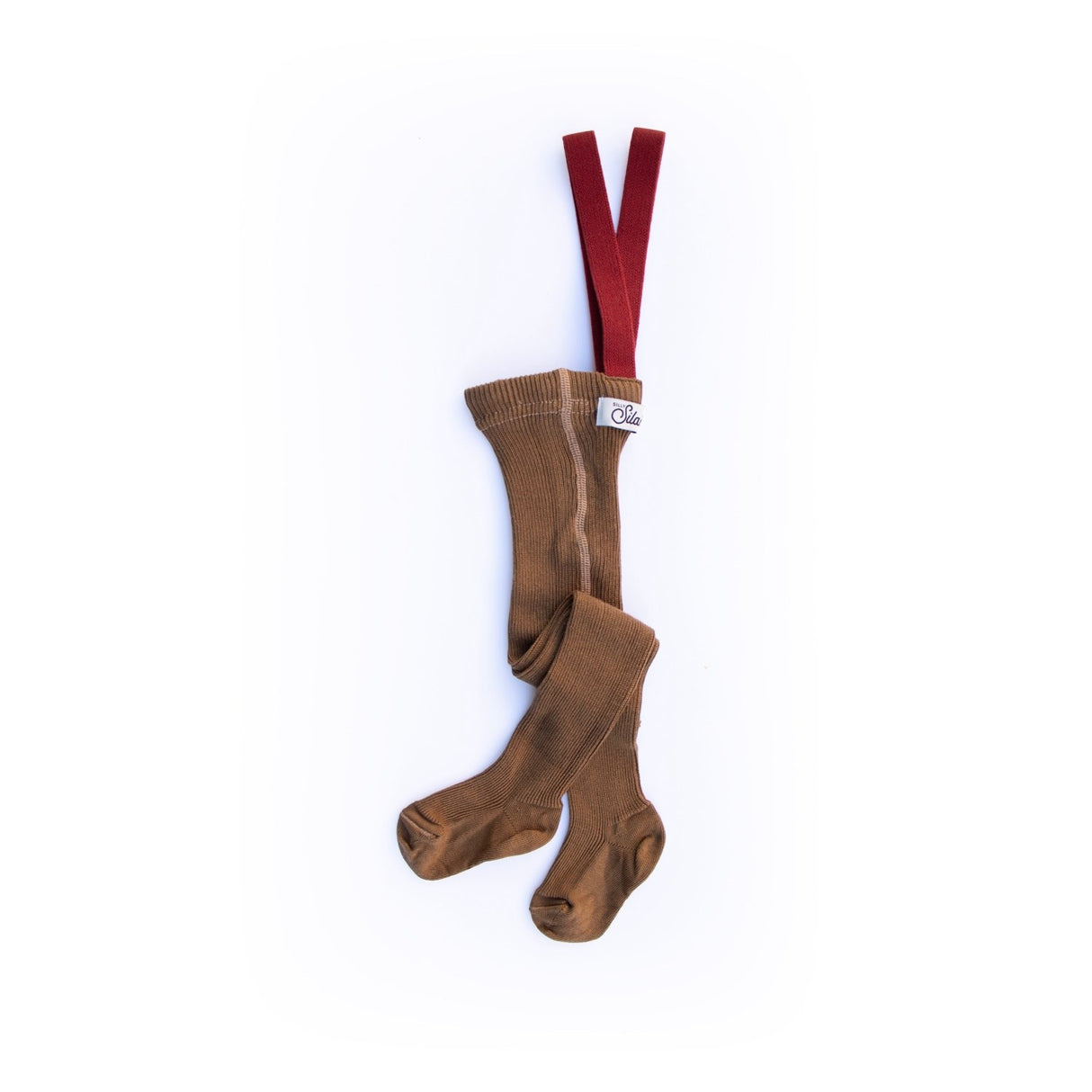 Silly Silas Acorn Brown With Maple Leaf Footed Strumpbyxar Christmas Edition