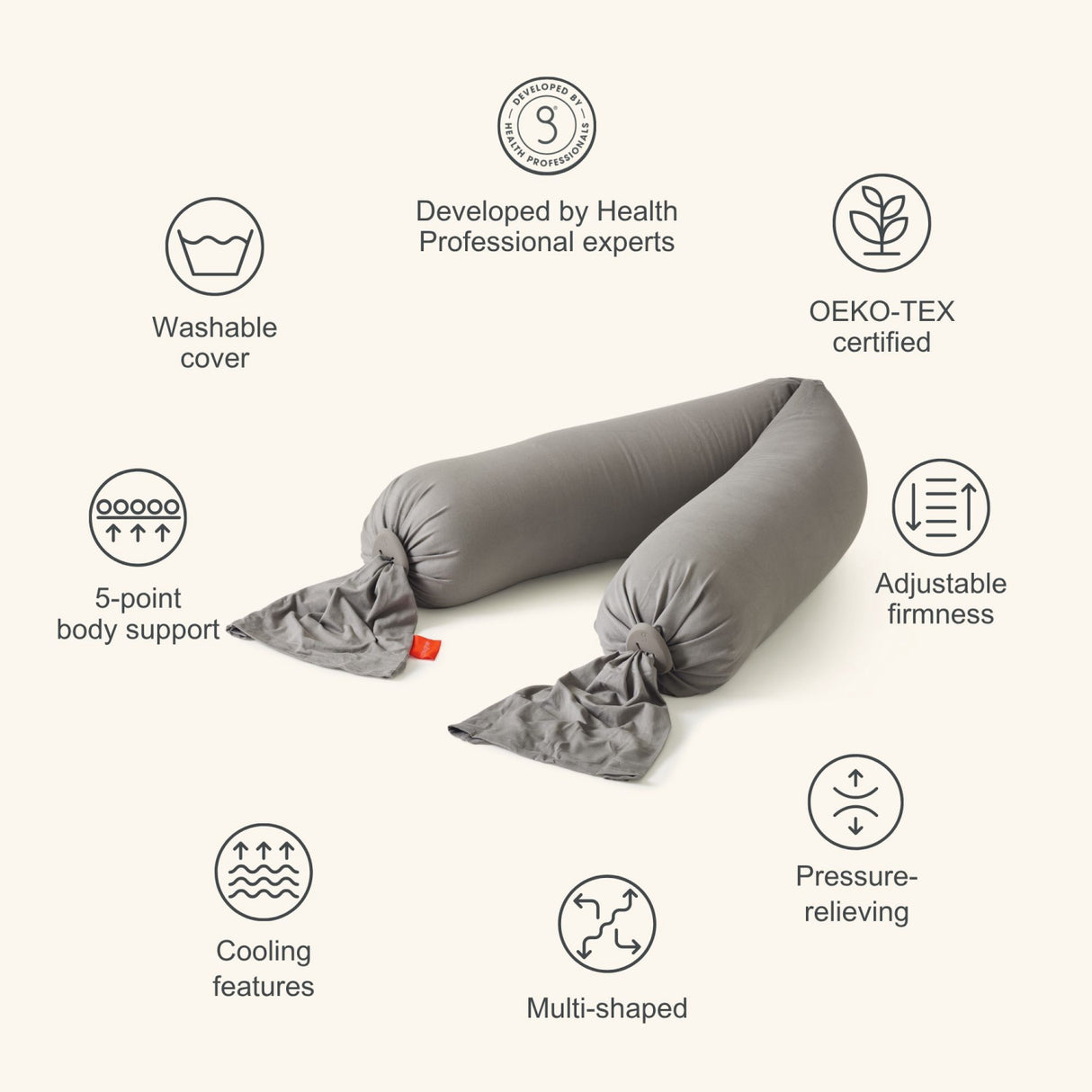 bbhugme Stone/Plum Pregnancy Kudde