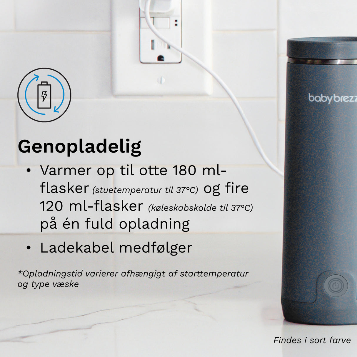 Baby Brezza Black Superfast Portable Flaska Warmer