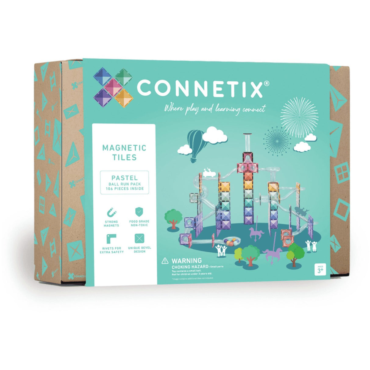 Connetix Pastel Boll Run Pack 106 Styks