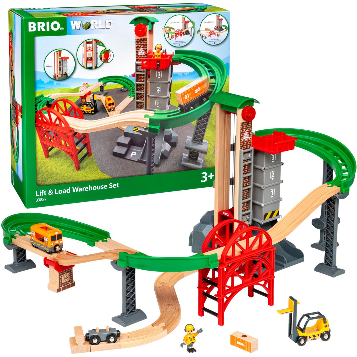 BRIO® 33887 Togbane, Løft & Læs Med Lagerbygning