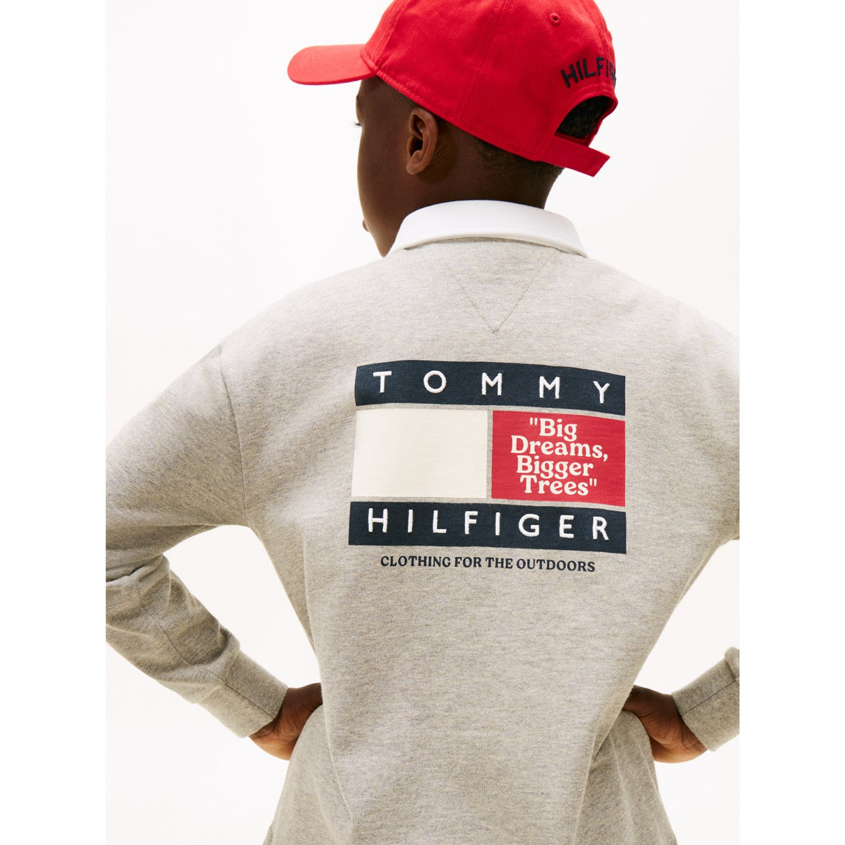 Tommy Hilfiger Mid Grey Heather Multi Print Pikétröja Ls