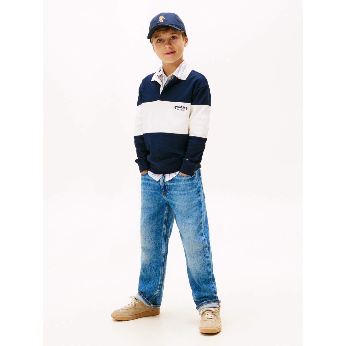 Tommy Hilfiger Dark Night Navy Colourblock Colourblock Pikétröja Ls