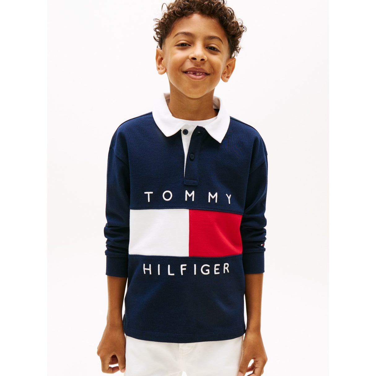 Tommy Hilfiger Dark Night Navy Heritage Flag Jersey Pikétröja Ls
