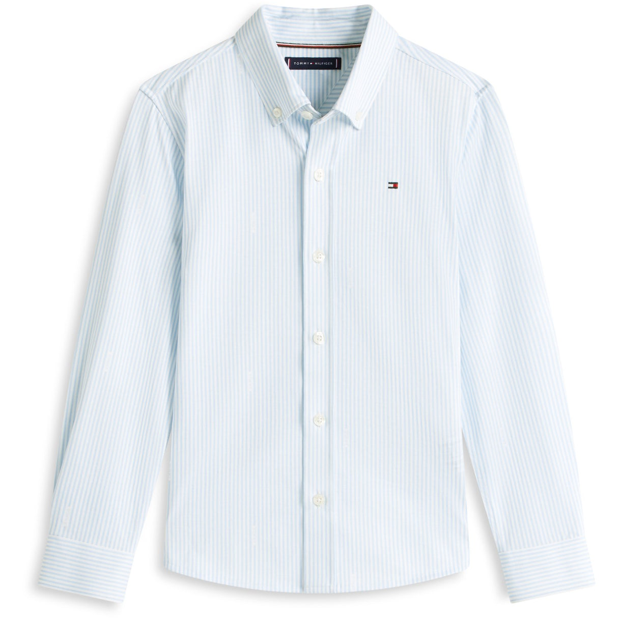 Tommy Hilfiger White Breezy Blue Stripe Aop Jersey Skjorta