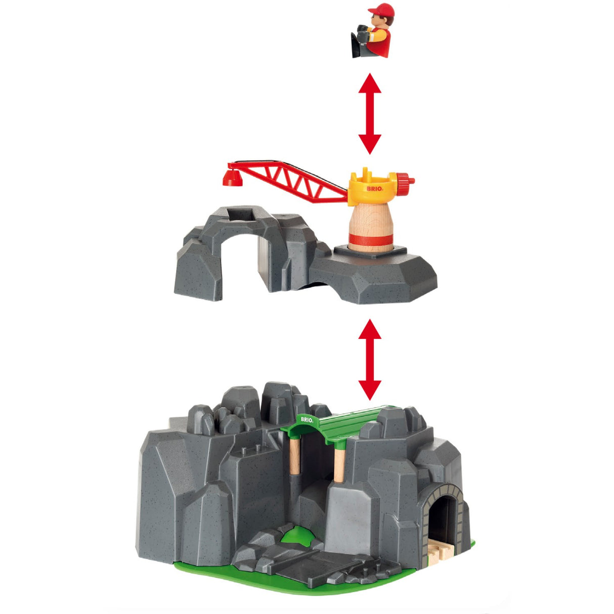 BRIO® 33889 Kran- Och Bjergtunnel