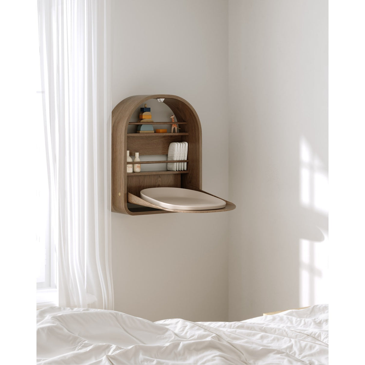 KAS Kopenhagen Smoked Oak Kai Wall Changing Table Smoked Ek