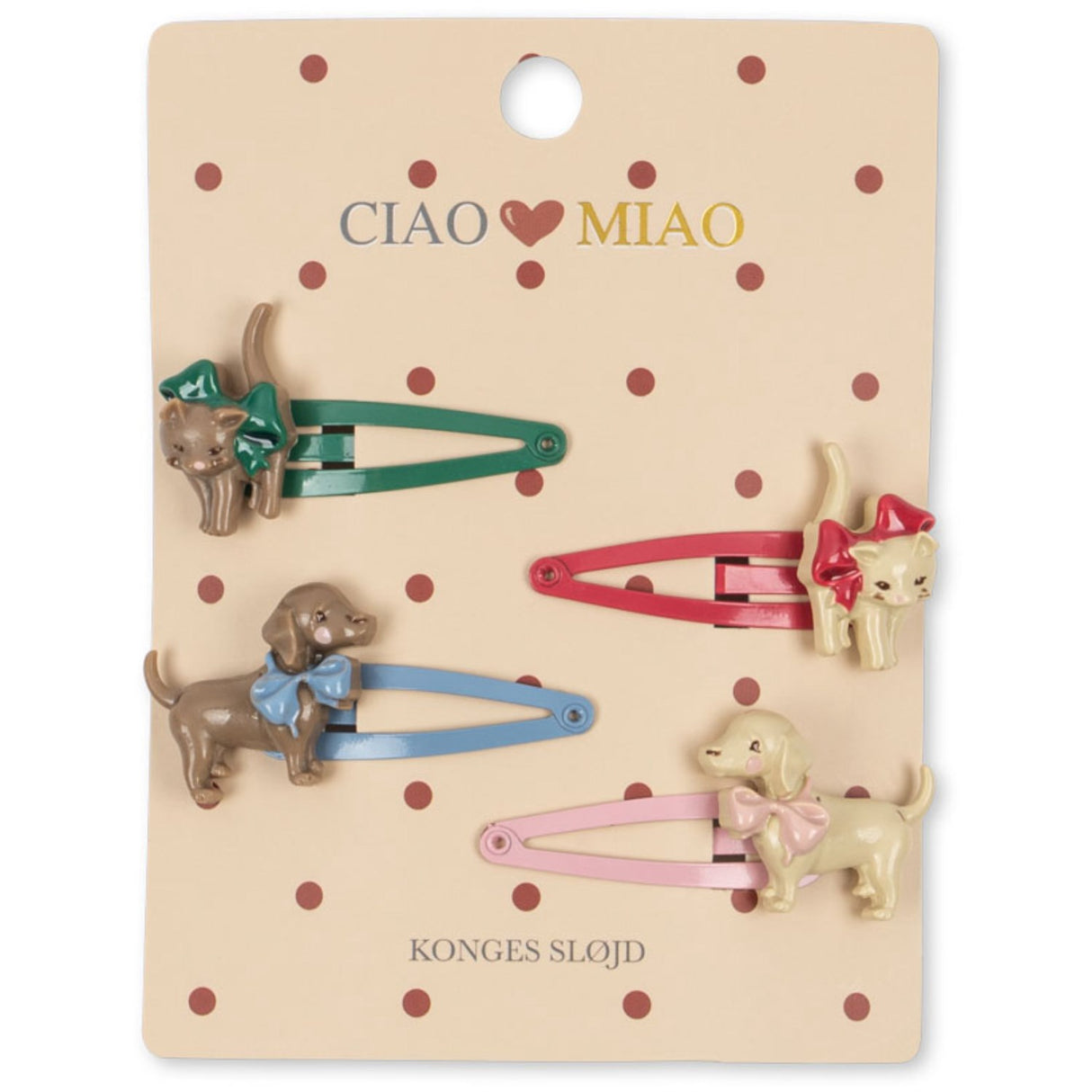 Konges Sløjd Multi 4 Pack Cats & Dogs Hair Clip