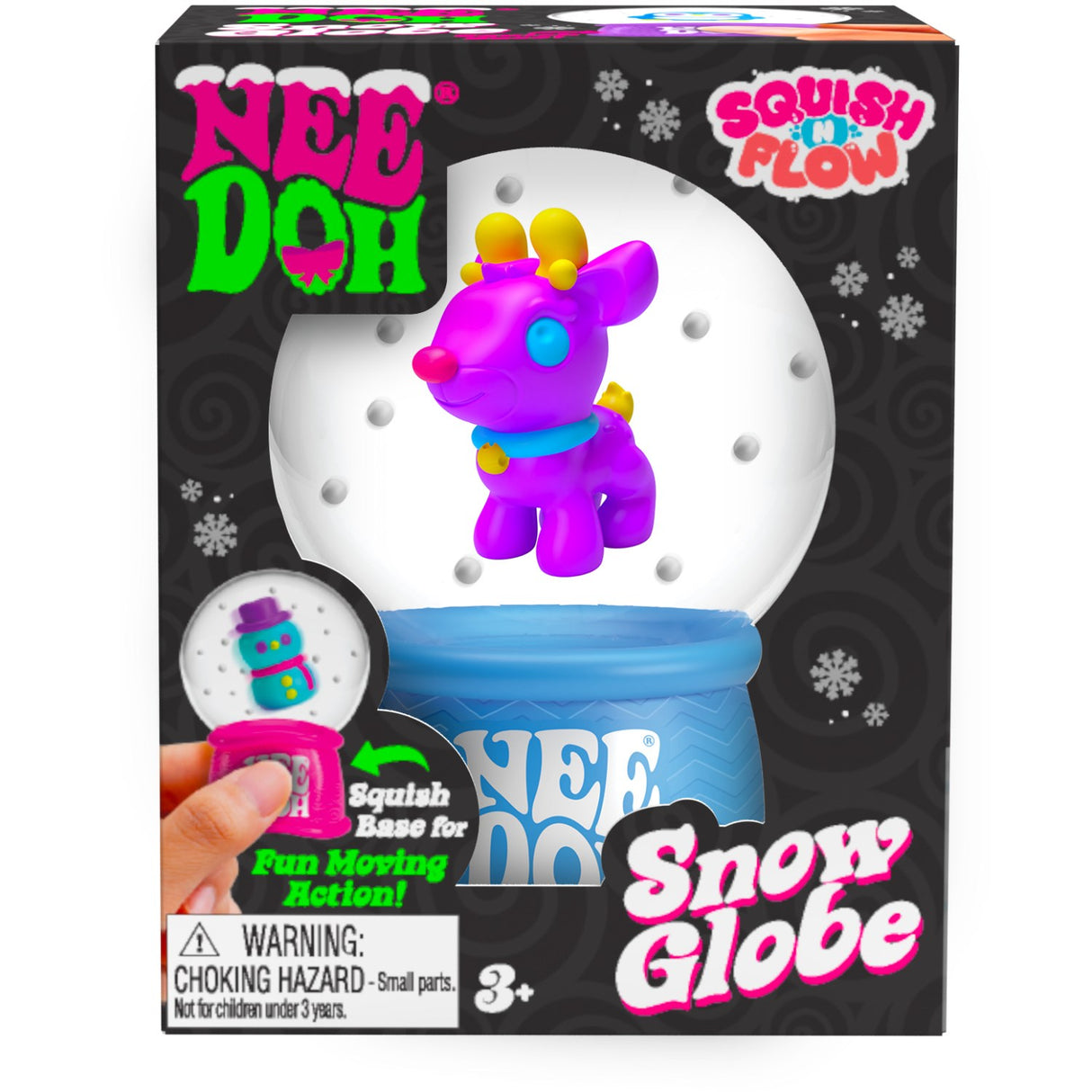 NeeDoh Squish N Flow Snow Globe 3 Asst. CDU