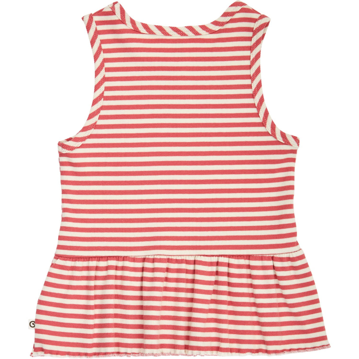 Müsli Mineral Red/ Tofu Rib Stripe Peplum Topp