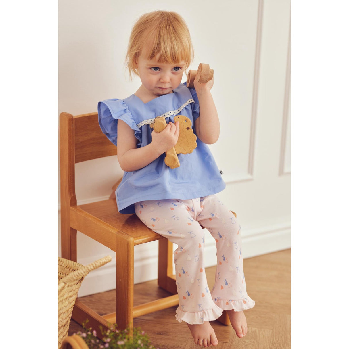 Müsli Shell Blue Poplin Frill S/S T