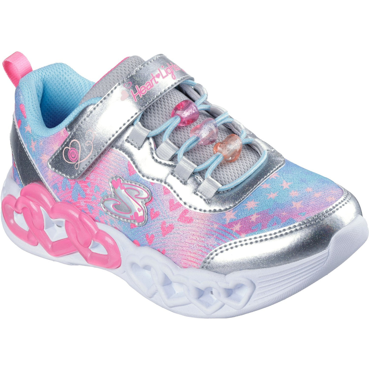 Skechers Silver Infinite Heart Lights - Heart Jewels