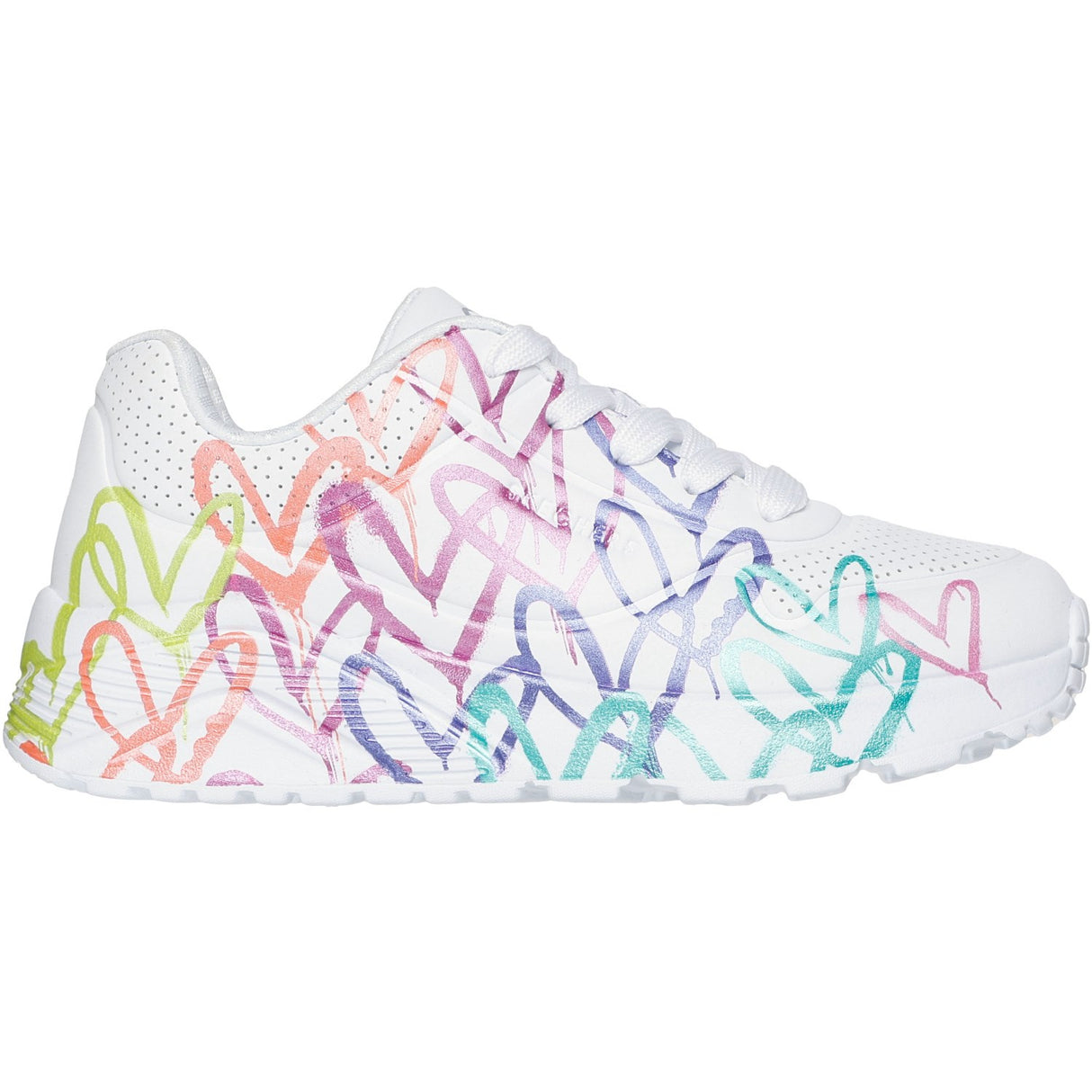 Skechers White Uno Lite - Metallic Joy