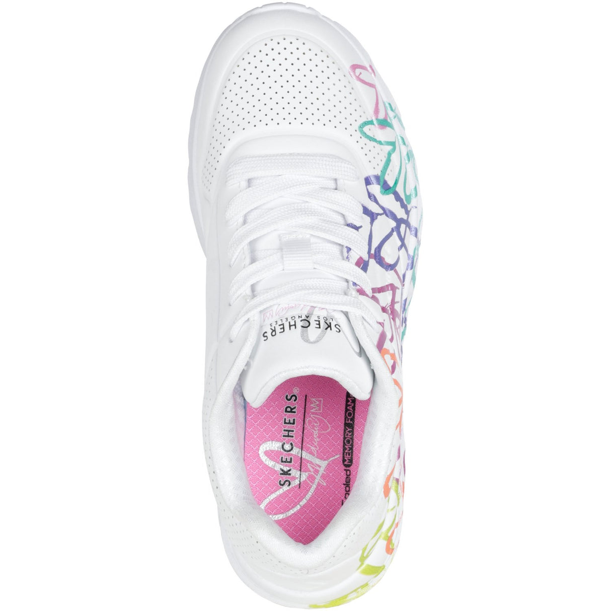 Skechers White Uno Lite - Metallic Joy