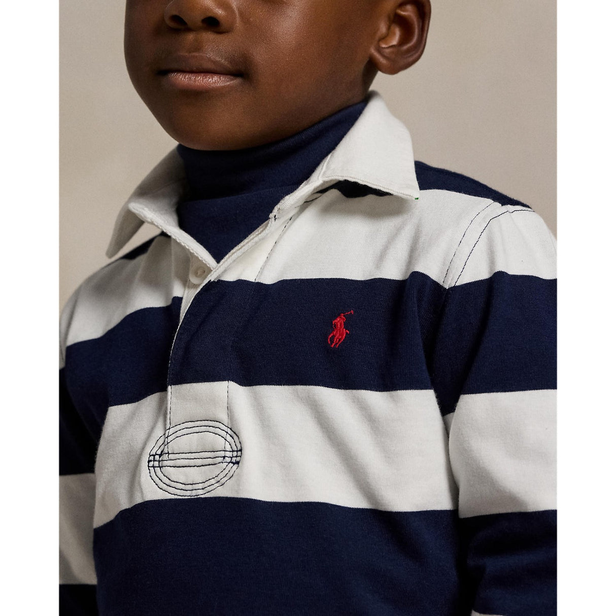 Polo Ralph Lauren White/Cruise Navy Rugby Pikétröja T-Shirt