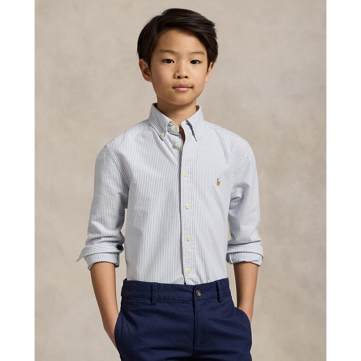 Polo Ralph Lauren Lt Blue Stripe Sport Skjorta