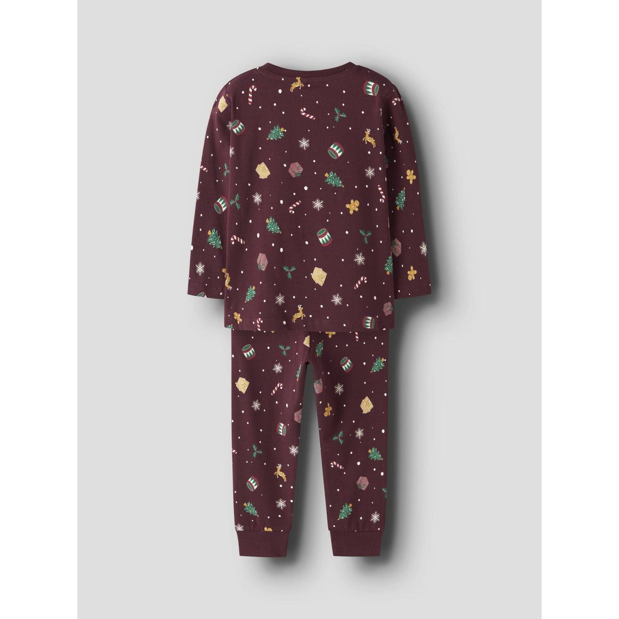 Name It Burgundy Xmas AOP Nmnvismas Ls Nightset