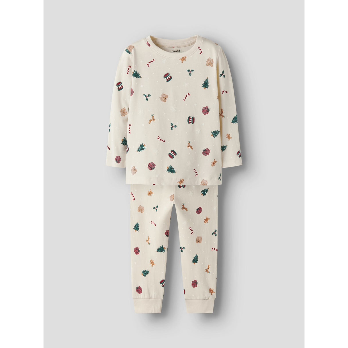 Name It Whitecap Gray Xmas AOP Nmnvismas Ls Nightset