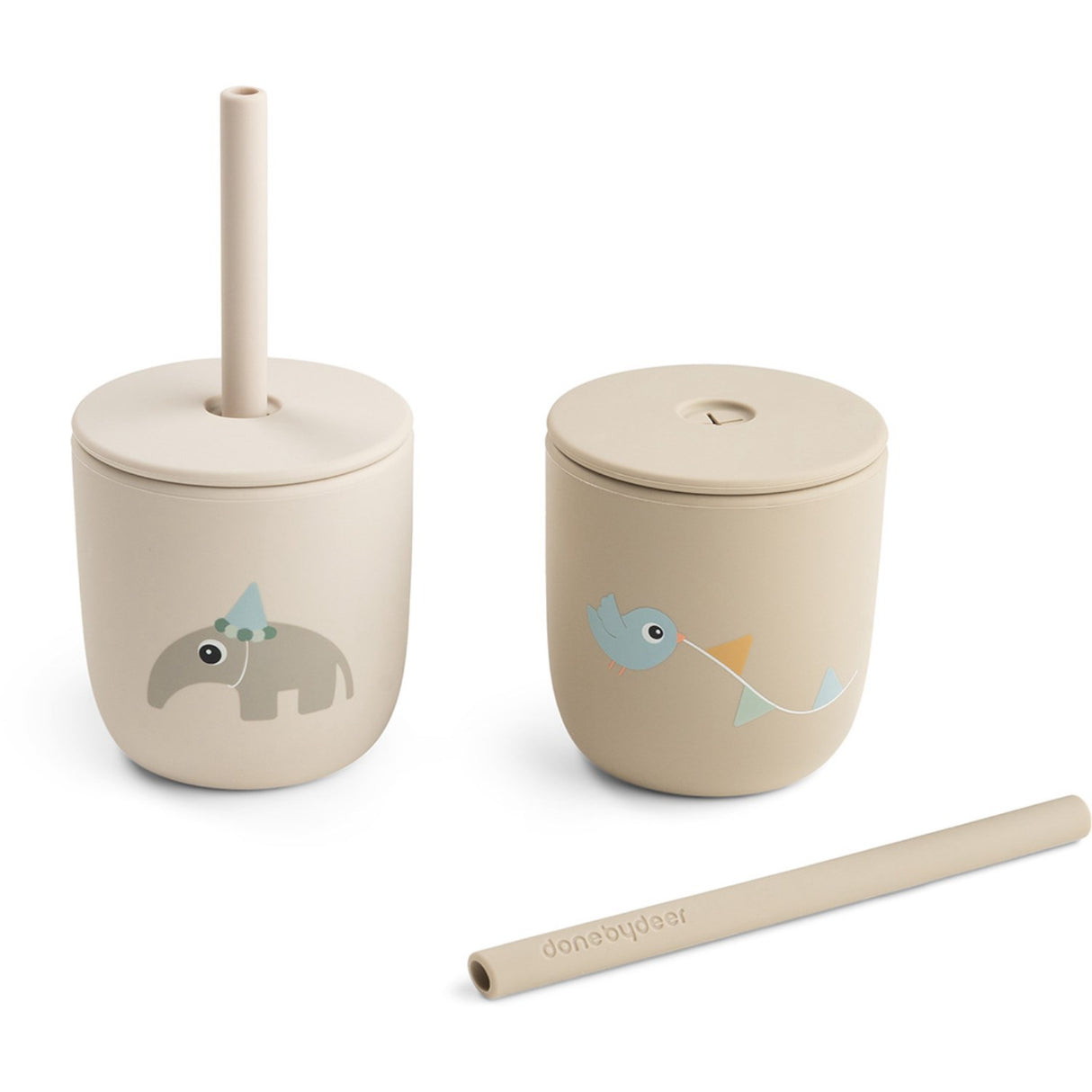 DonebyDeer Celebration Sand Silikon Sugerørskop 2-Pack