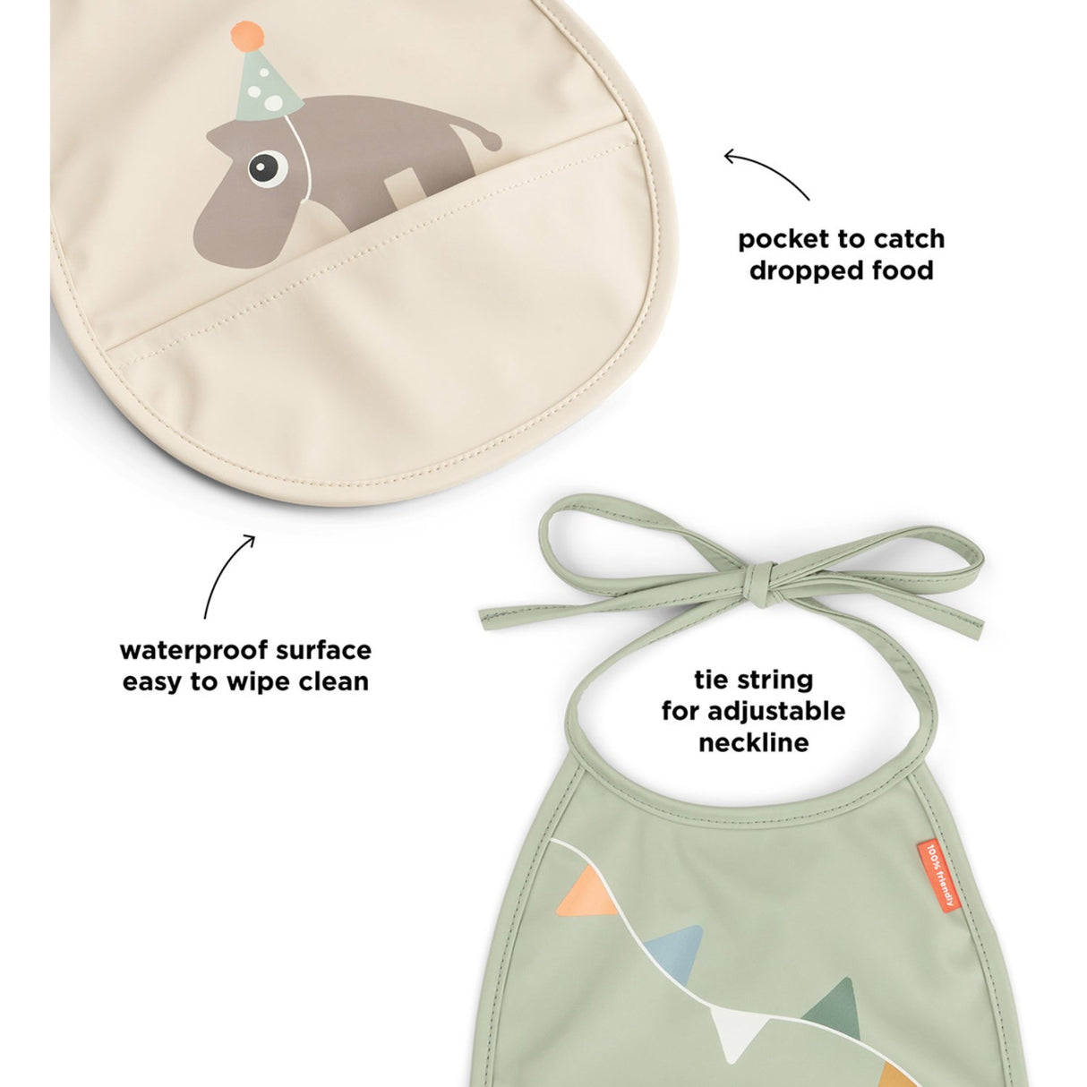 DonebyDeer Celebration Sand Mini Haklapp Med Lomme 2-Pack