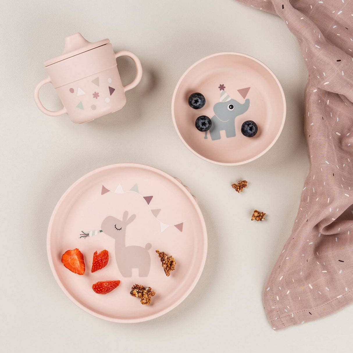 DonebyDeer Celebration Powder Foodie Matsalsset Med Sugekop