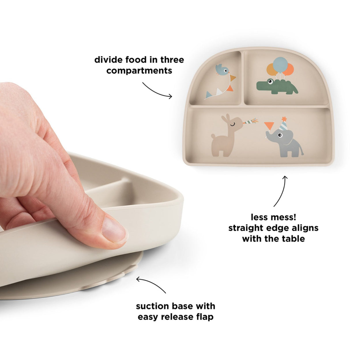 DonebyDeer Celebration Sand Stick&Stay Inddelt Tallrik