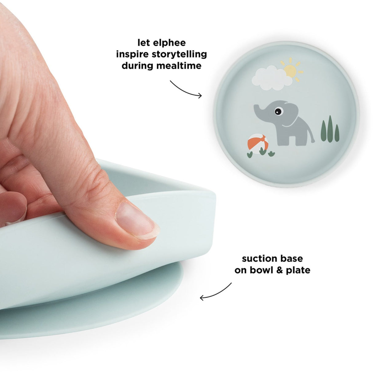 DonebyDeer Playground Blue Silikon Stick&Stay Tallrik